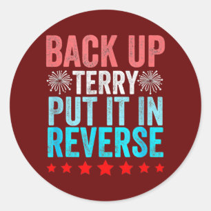 Retro Backup Terry la tillbaka den 4 juli Runt Klistermärke