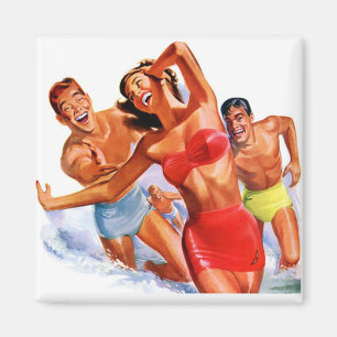 Retro baddräktannonseringmagnet magnet