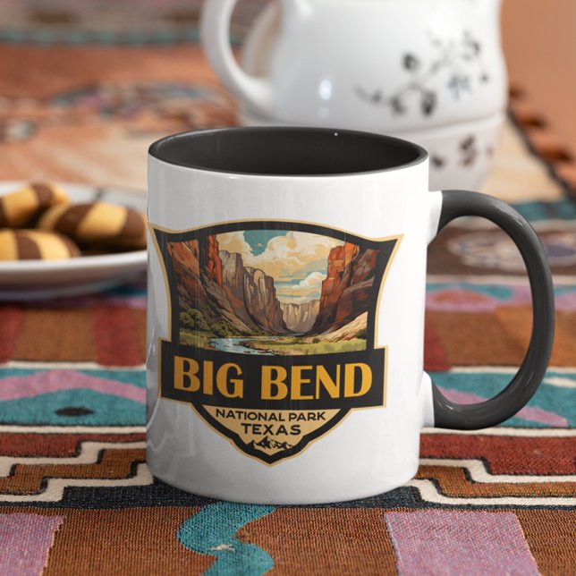 Retro Badge för Big Bend nationalpark Mugg (Skapare uppladdad)
