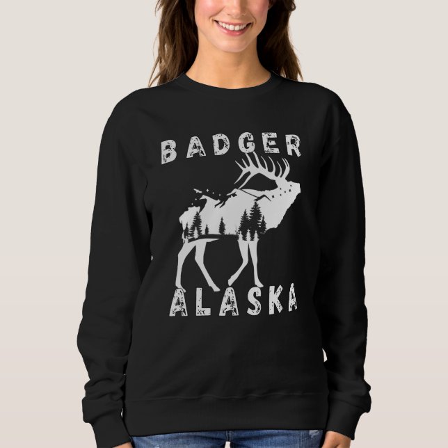 Retro Badger Alaska Apparel Souvenir T Shirt (Framsida)