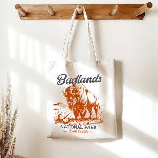 Retro Badlands National Park Souvenir Design Tygkasse
