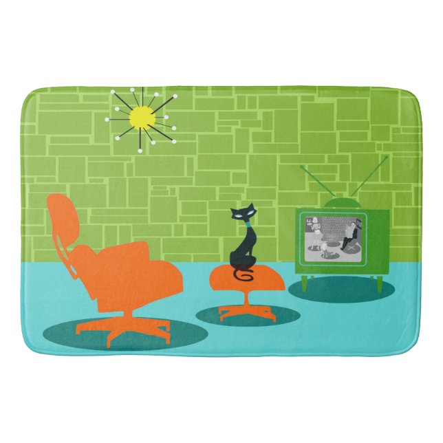 Retro badmatta för utrymmeålderkattunge badrumsmatta (Framsidan)