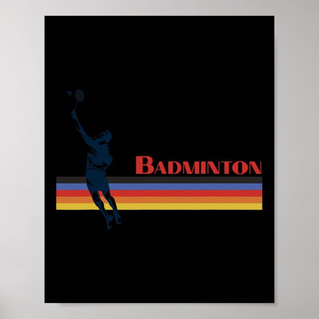 Retro Badminton 70 och 80 Party Poster (Framsidan)