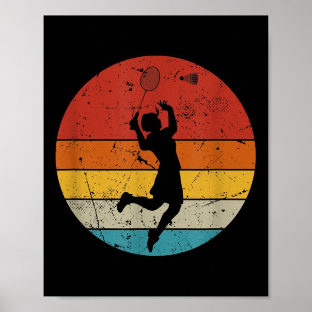Retro Badminton Älskare  Poster (Framsidan)