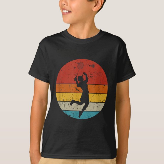 Retro Badminton Älskare  T Shirt (Framsida)