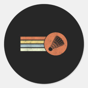Retro Badminton Fågel Smash Shuttle Vintage Badmi Runt Klistermärke