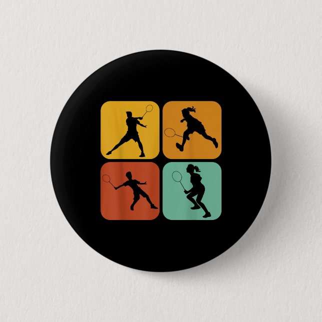 Retro Badminton I Racket I Shuttle I Badminton  Knapp (Framsida)