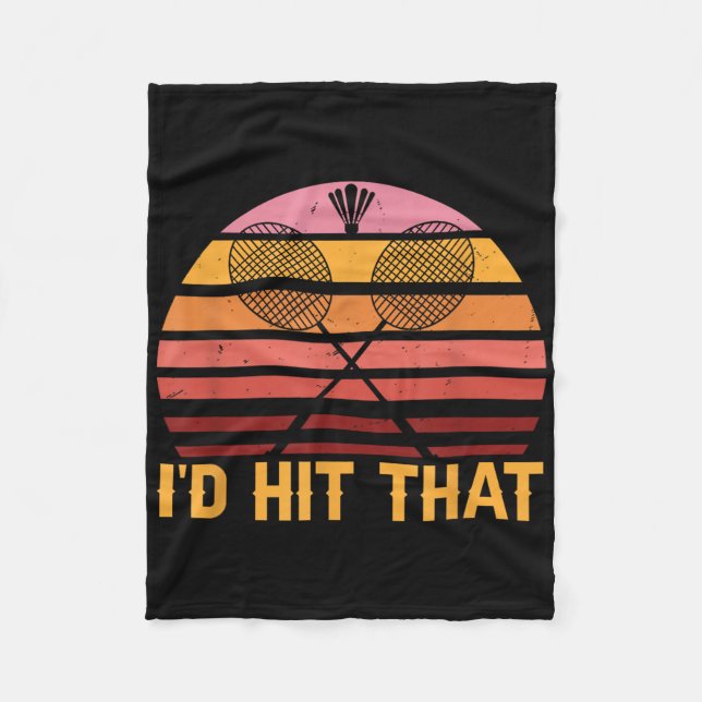 Retro Badminton Id Slå Det  Fleecefilt (Framsidan)
