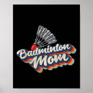 Retro Badminton Lag Sport Spelare Tränare 70 Tal 8 Poster