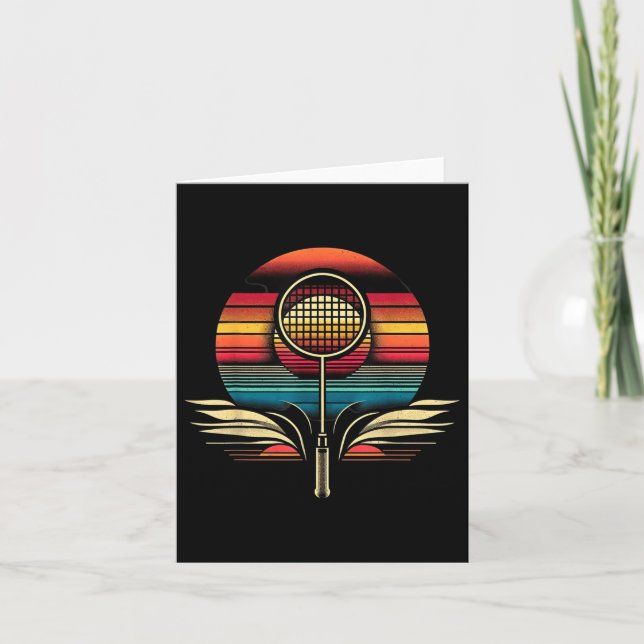 Retro Badminton Natt Glöd  Kort (Framsida)
