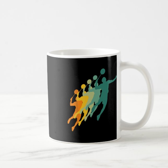 Retro Badminton Players Shuttle Sports Racket Coac Kaffemugg (Höger)