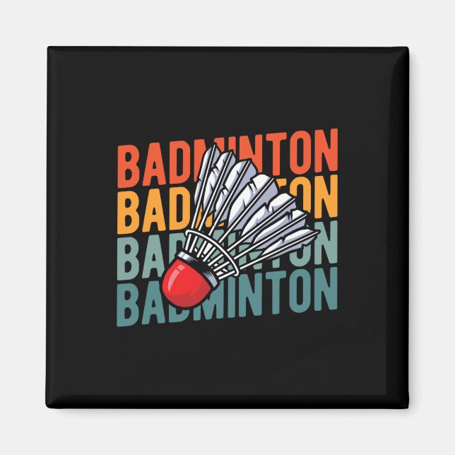 Retro Badminton Racket Team - Player Vintage Shutt Magnet (Framsidan)