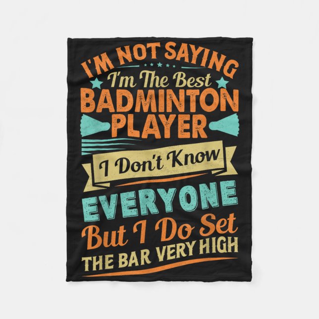Retro Badminton Saying - Funny Shuttle Quote  Fleecefilt (Framsidan)