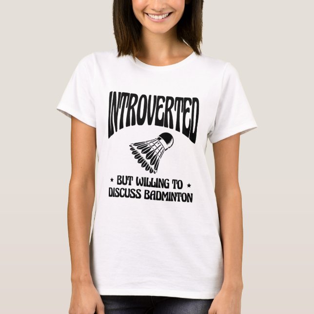 Retro Badminton Shuttle Racket T Shirt (Framsida)