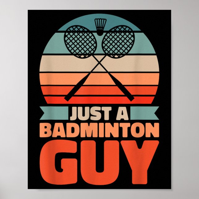 Retro Badminton - Vintage Shuttle Bara En Badminto Poster (Framsidan)