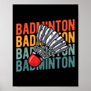 Retro Badmintonracket Team - Spelare Vintage Fjäde Poster