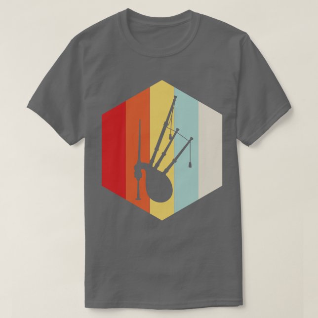 Retro Bagpipe Silhouette T Shirt (Design framsida)