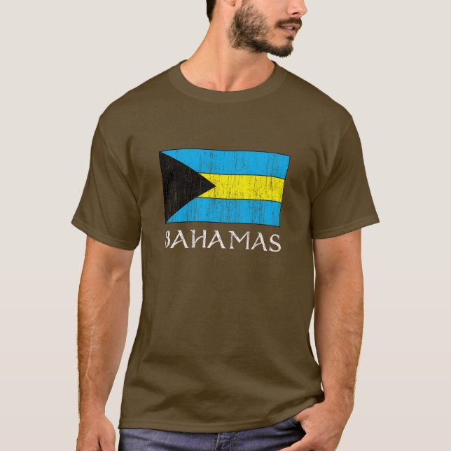 Retro Bahamas flaggaT-tröja Tee (Framsida)