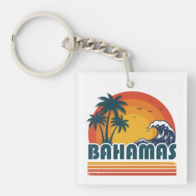 Retro Bahamas Strand Sommar Solnedgång 70-tal Palm (Framsidan)