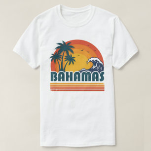 Retro Bahamas Strand Sommar Solnedgång 70-tal Palm T Shirt