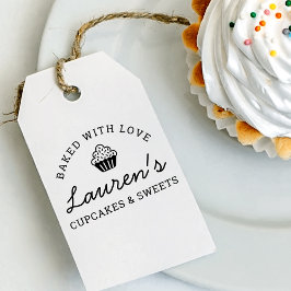 Retro Bakat med Kärlek Cupcake Bageri Logotyp Självfärgande Stämpel