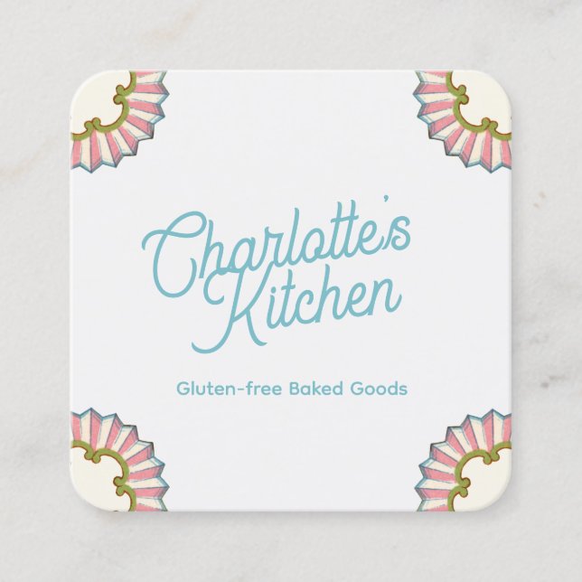 Retro Baker Fyrkantigt Visitkort (Framsida)