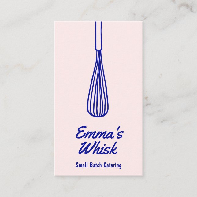 Retro Baker Hand plockade Whisk Logotyp Visitkort (Framsida)