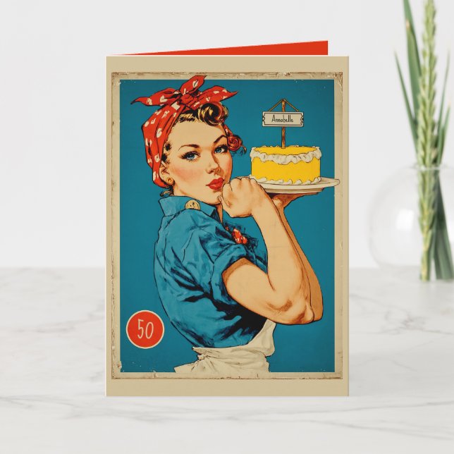 Retro Baker Pin-Up  Kort (Framsida)