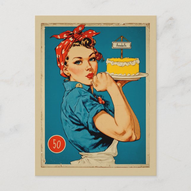 Retro Baker Pin-Up  Vykort (Framsida)