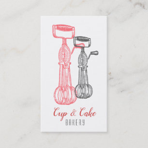 Retro Bakery, Baker, Pastry Chef, Egg Beaters Visitkort