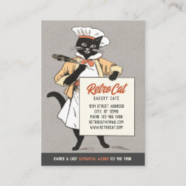 Retro Bakery Cafe Restaurant Cat Chef CC1221 Visitkort
