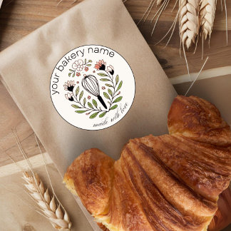 Retro Bakery Pastry Chef Round Stickers Runt Klistermärke