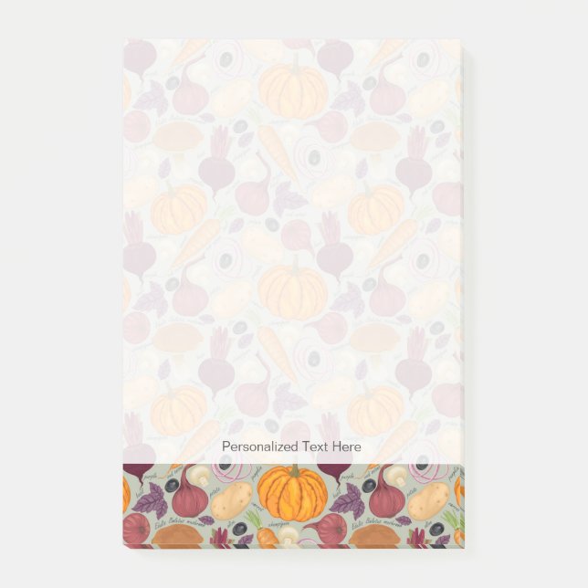 Retro bakgrund från nya grönsaker post-it block (Framsida)