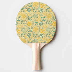 Retro bakgrund med ankrar, rep pingisracket
