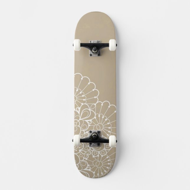 Retro bakgrund med snöreprydnaden skateboard bräda 21,5 cm (Framsida)