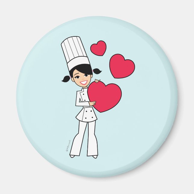 Retro Baking Girl Magnet (Framsidan)