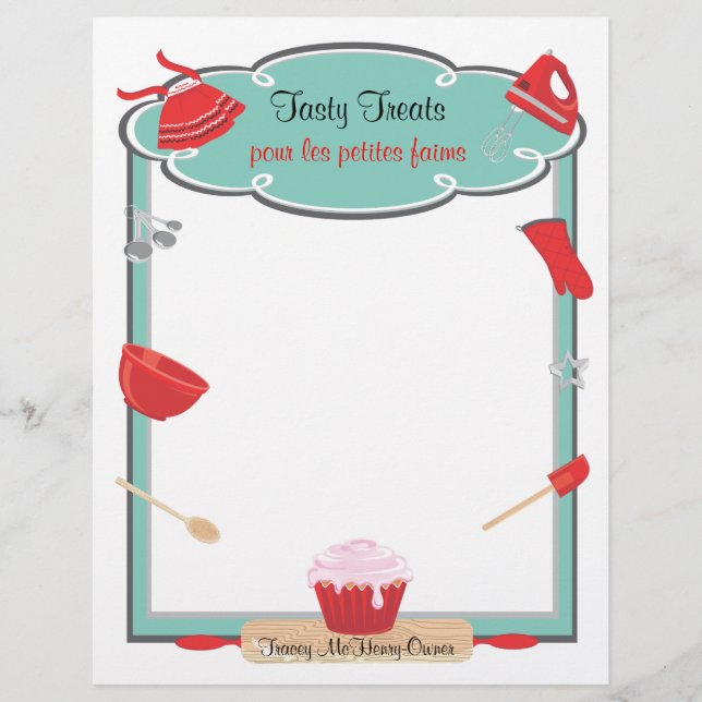 Retro bakning och matlagning Flyer Letterhead (Framsidan)