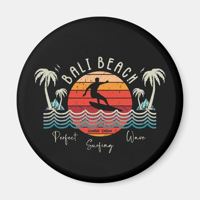 Retro Bali Beach Magnet (Framsidan)
