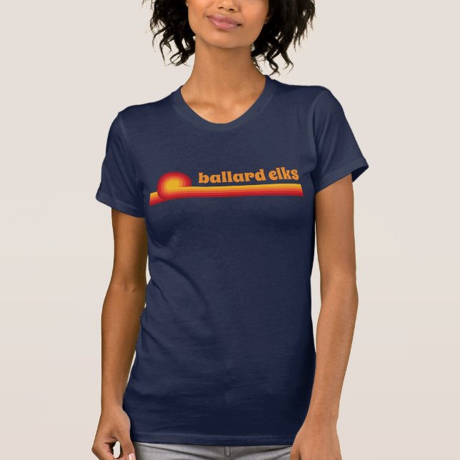 Retro Ballard Elks Rainbow T Shirt (Framsida)
