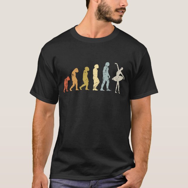 Retro ballerina evolution ballet development dans t shirt (Framsida)