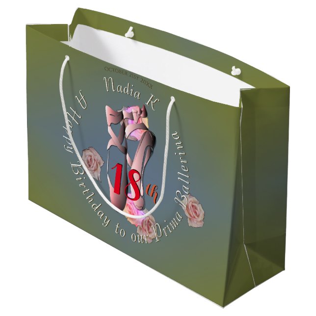 Retro Ballet Shoes Gift Bag (Baksidan Vinklad)