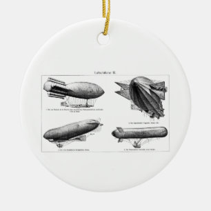 Retro ballonger för Zeppelins för vintageväteli Julgransprydnad Keramik