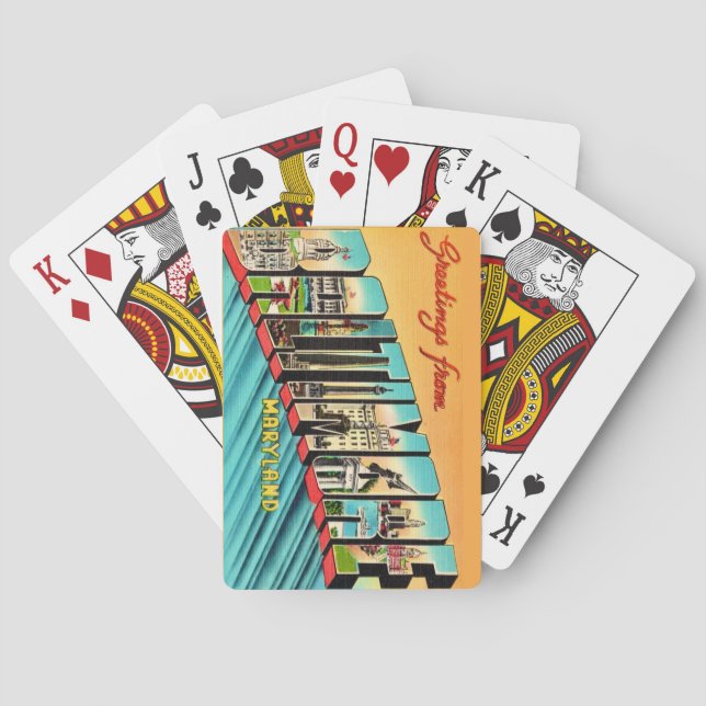 Retro Baltimore MD Greeting Playing Cards Casinokort (Baksidan)