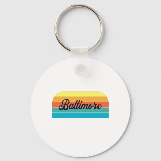 Retro Baltimore-nyckelkedja Nyckelring (Framsida)
