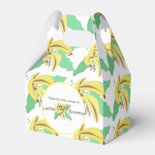 Retro Banana Gul Som Fyller Tre Födelsedag Presentaskar