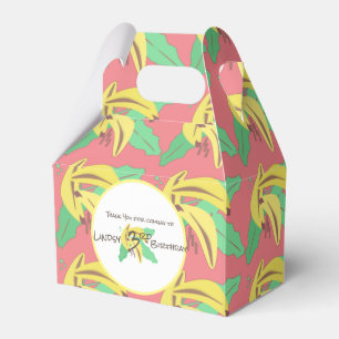 Retro Banana Gul Som Fyller Tre Födelsedag Presentaskar