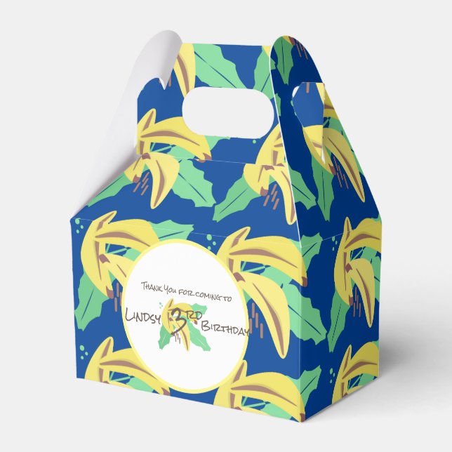 Retro Banana Gult som vrider tre dagar Presentaskar (Framsidan Sidan)