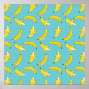 Retro Banana Mönster Poster