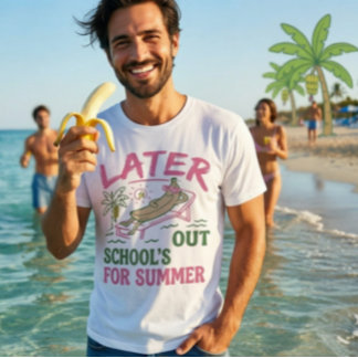 Retro Banana Solbad Skolan är Stängd För Sommaren T Shirt