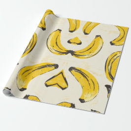 Retro Banana Wrapping Papper Presentpapper